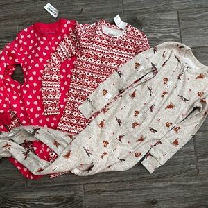 Set of Three Cozy Footie Pajamas